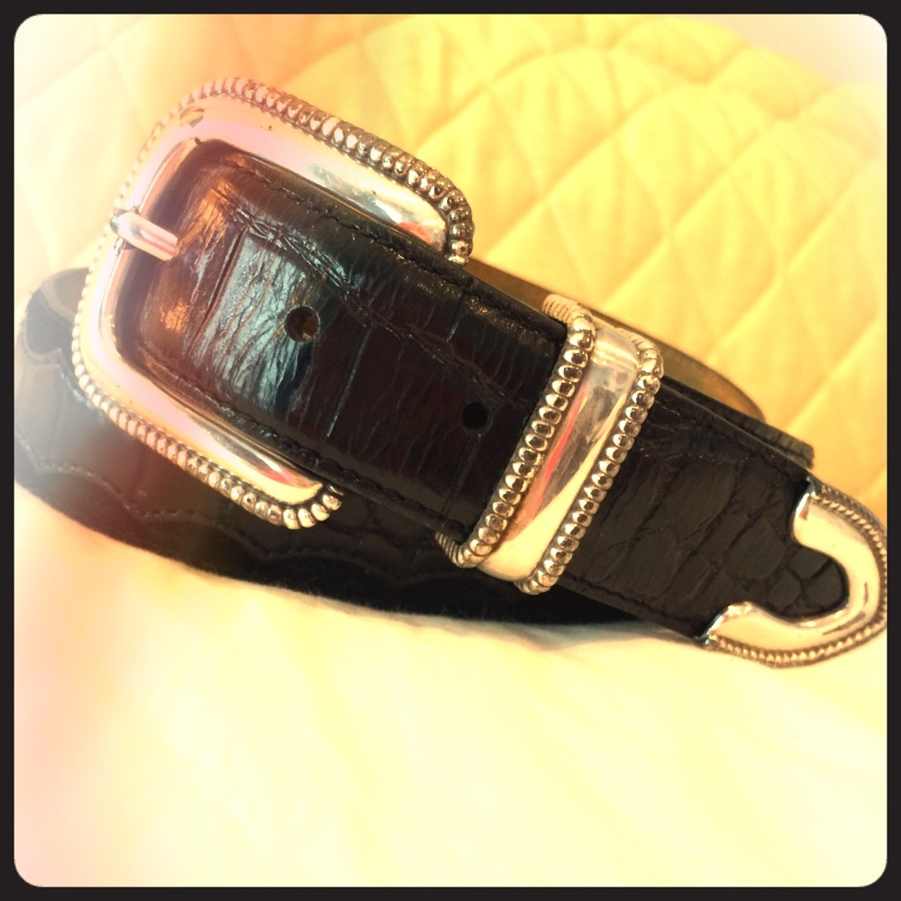 Ariat Patent Croc and Suede Belt 34"